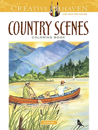 Country Scenes Adult Coloring Book