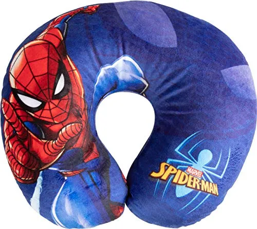 Marvel Spiderman Pillow Cuscino per Collo da Viaggio Cervicale in Tessuto Spiderman Uomo Ragno Supereroi Bambini