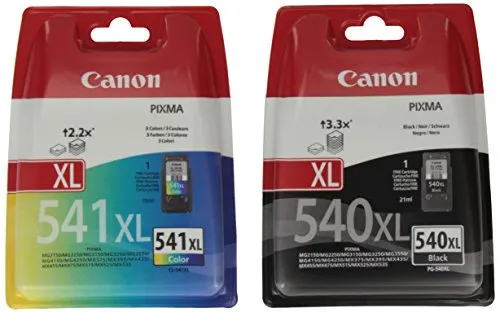 Canon PG-540XL+CL-541XL Cartuccia d'inchiostro originale XL Nero e tricolore XL per stampante a getto d'inchiostro Pixma