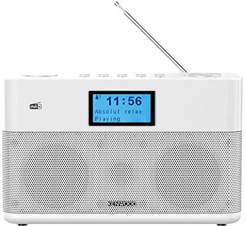 Kenwood CR-ST50DAB-W - Radio stereo compatta (DAB+, FM, Bluetooth, Line-In, presa per cuffie, sveglia, colore: bianco)