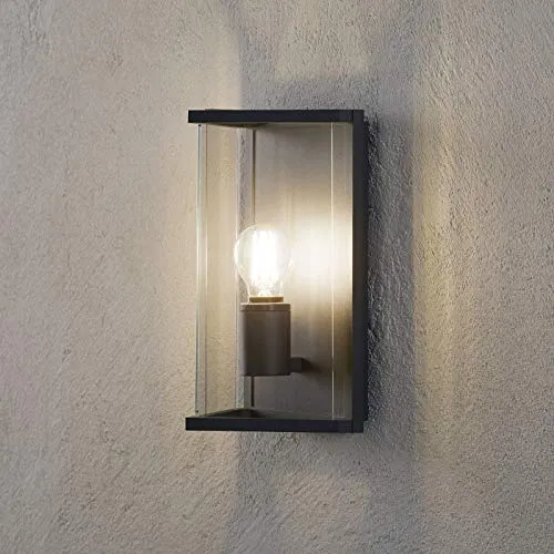 Applique da esterni 'Hailey' (Moderno) colore Grigio, in Alluminio (1 luce, E27, A+) di Lampenwelt | applique da esterni applique, lampada LED da esterni, applique outdoor per facciata/parete