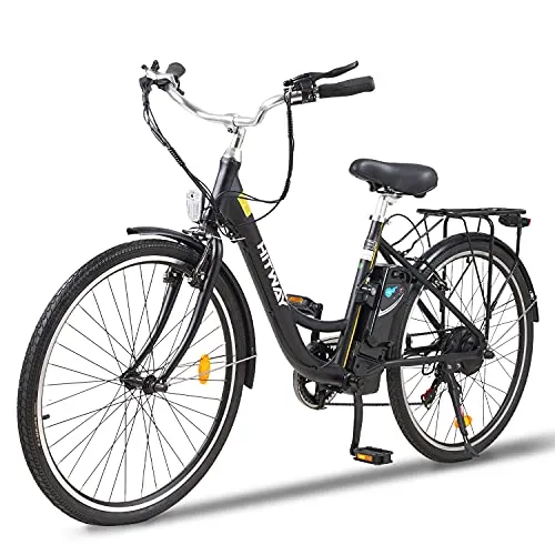 HITWAY Bicicletta elettrica 26 pollici con motore 250W, cambio a 7 velocità, e-bike con batteria al litio rimovibile 36V 10,4AH 50 km