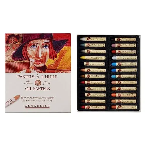 Sennelier - Set di pastelli a olio, in cartone, 24 pezzi, 1 pezzo, ritratto (10-132520-243)