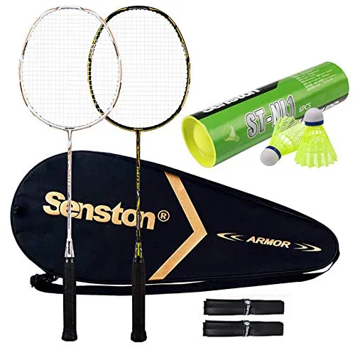 Senston Racchetta Badminton S-300 Racquet da Badminton racchetta da volano - Compreso Badminton Bag,2 Badminton Rackets and 2 Overgrip