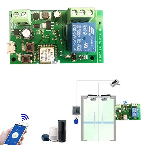 Dispositivo di controllo da remote WiFi Wireless per la propria abitazione, mediante telecomando DC 5 – 32 V e dal cellulare con l’app Ewelink compatibile con Alexa, Echo e Google, 12V(1ch dc5v/7-32v)