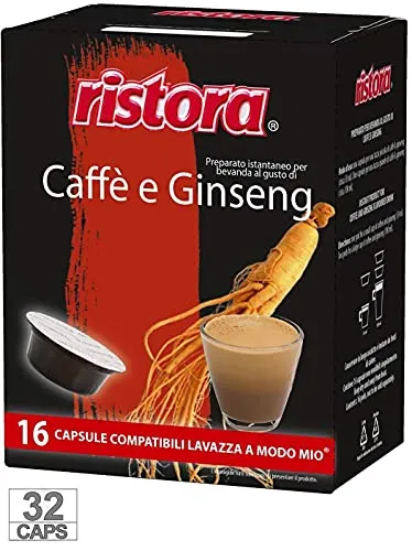 32 Capsule Cialde Ristora Compatibili Lavazza a Modo Mio Caffe Ginseng