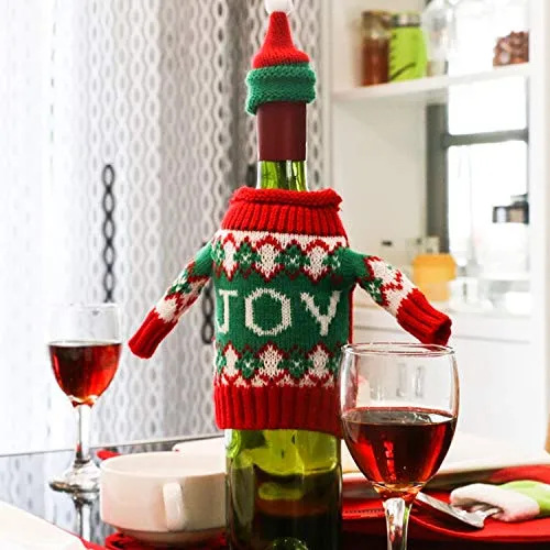 Jinyang Bottiglia di vino Tappo di cervo di Natale Stoffa di stoffa Decorazione di tavola di champagne Borsa di bottiglia di vino di Champagne, Dimensioni del corpo: 18cm x 13cm Jinyang