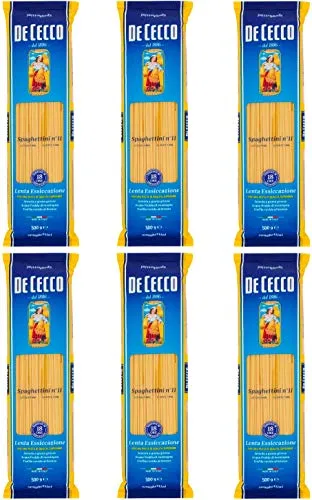 De Cecco - Spaghettini N°11, Pasta di Semola di Grano Duro - 500 gx 6 Confezioni
