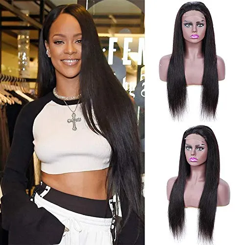 Usexy Hair Short 4X4 Lace Closure Human Hair Wigs for Women 100% Unprocessed Brazilian Virgin Long Straight Human Hair Lace Front Wig For Black Women 150% Density Lace Wig Natural Color 18 Inch
