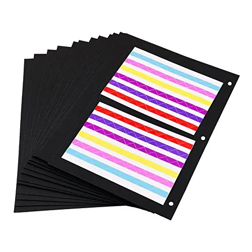 THXMADAM 20 pcs Pagine Aggiuntive Nero Carta Dimensione 21x15CM per Scrapbook Album Fotografico Dimensione 22x18CM,per Album Foto ’Piccolo’