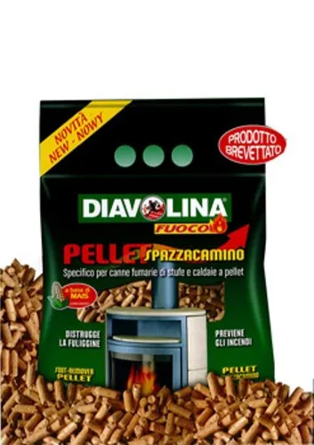 Diavolina Pulitore Stufe A Pellet, Distrugge la fuliggine