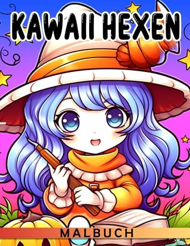 Kawaii Hexen Malbuch: Magische Wicca mit hochwertigen Ausmalbildern | Schöne Geschenke für Kinder und beste Idee für Mädchen in 85x11 Zoll