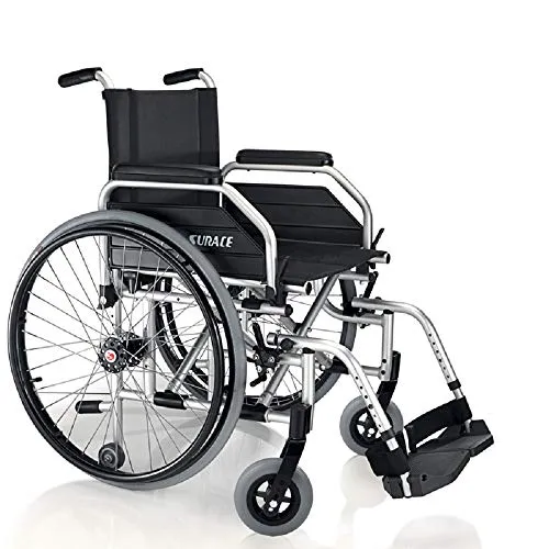 SEDIA A ROTELLE/CARROZZINA DISABILI AD AUTOSPINTA SUPERLEGGERA - DOPPIA CROCIERA - Dim. Seduta 44 Cm. - Surace Mod. Eureka Super