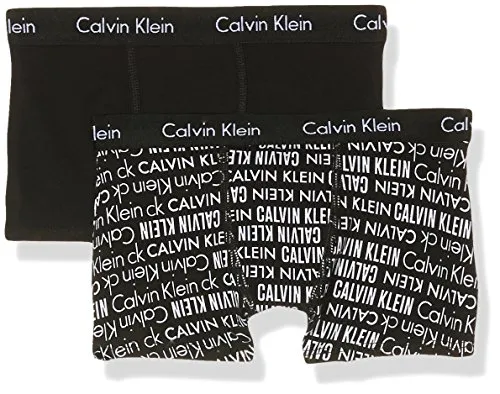 Calvin Klein Trunk Boxer Pacco da 2, Nero (Black Pr 002), 116-122 (Taglia Produttore: 6-7 Anni) Ragazzi