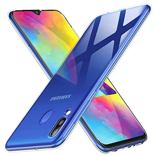 Peakally Cover per Samsung Galaxy M20, Trasparente Morbida TPU Silicone Ultra Sottile Custodia Case per Samsung Galaxy M20-Trasparente