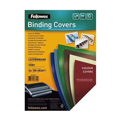 Fellowes 5370004 Copertina per Rilegatura Delta FSC, Formato A4, Confezione da 100 Pezzi, Avorio