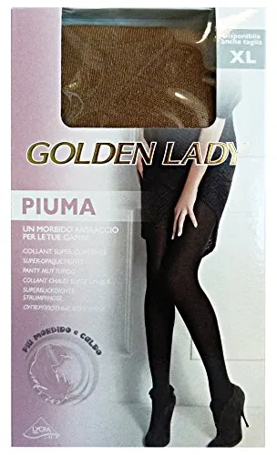 GOLDEN LADY Piuma Collant Caldo Coprente Cammello, Taglia II 134L