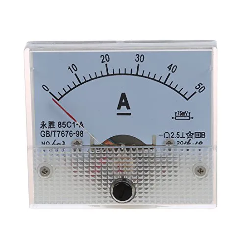 SODIAL (R) 85C1 DC 0-50A Pannello rettangolo analogico amperometro Misuratore