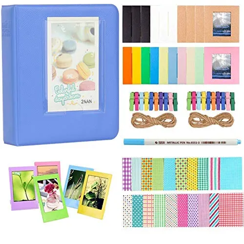 Anter Photo Album Accessori per Fujifilm Instax Mini Camera, HP Gear, Polaroid Zip, Snap, Snap Touch Pellicole (64 pocket, Cobalt Blue)