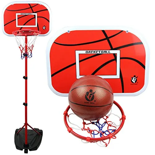 ZUJI Canestro da Basket per Bambini, con Pompa ad Aria, Altezza Regolabile 105 - 200 cm