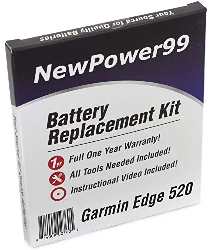Kit di Ricambio di Batteria per Garmin Edge 520 con video di installazione DVD, installazione strumenti, e batteria a lunga durata