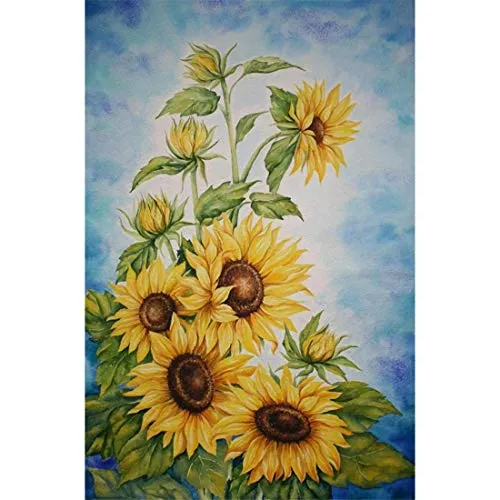 Sunnay Diamond Painting - Quadro a tema girasole, con strass rotondi, ca. 30 x 40 cm, immagine piena, per principianti