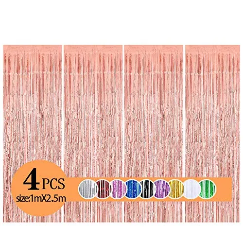 Orpelli e Festoni/Tende Metalliche Tinsel/Foil Filanti/Tende Frangia sullo Sfondo per la Decorazione Festa di Compleanno Decorazioni, Sfondo Photo Booth Porta Finestra Fai daTe(1x2.5m)