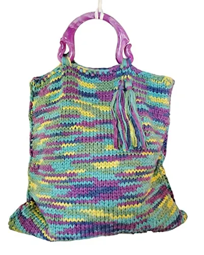 Borsa shopper in fettuccia sintetica lavabile - borsa da mare e passeggio - borsa donna colore viola, azzurro, giallo - borsa fatta a mano