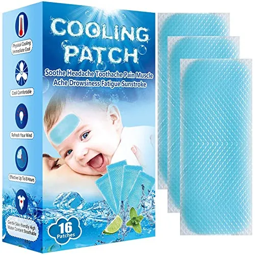 16 x EasYeah Patch di Raffreddamento, Febbre Patch di Raffreddamento, Febbre Gel di Raffreddamento per la Febbre del Bambino Adulto