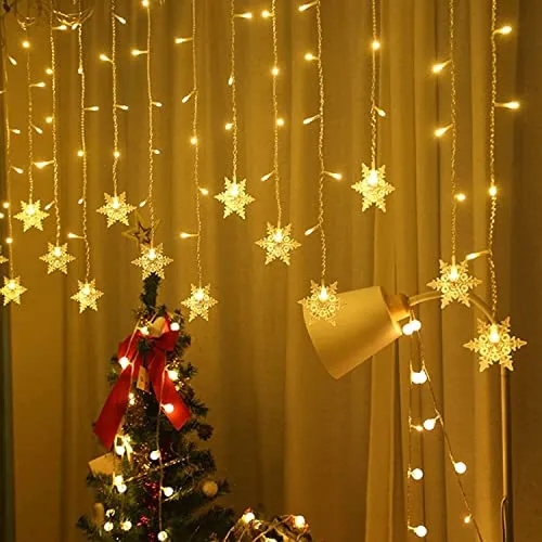 Luci di Natale, 96 LED Cascata Luci da Esterno, 3.5x0.8M Tenda Luminosa Bianco, Luci Natalizie da Esterno, Tenda led con 8 modalità, Luci Decorazione Natale per Feste, Finestra, Blacone