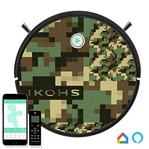 IKOHS netbot S15 - Robot aspirapolvere Professionale 4 in 1, Scopa, Aspira, Passa Il Panno E Lava, Adatto a Pavimenti e Tappeti, Ottimo per i Peli degli Animali Domestici (Netbot S15 / Camo Print)