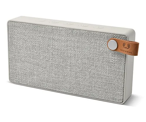 Fresh 'n Rebel Speaker Bluetooth Rockbox Slice Fabriq Edition, Altoparlante Tascabile 6W, Extra Bass, Senza Fili, Vivavoce, Grigio chiaro