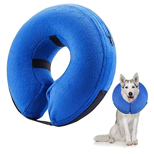 Frifer Pet Collare gonfiabile di Recupero Regolabile Collare Morbido Protettivo per Cani Gatti, XL(Circonferenza del collo: 55cm/21.6in o più)