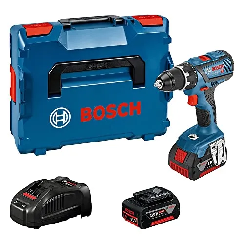 Bosch Professional 06019H4101 Trapano Avvitatore a Batteria GSR 18V-28, 2 Batterie da 5.0 Ah, Coppia di Serraggio 63 Nm, Valigetta L-BOXX, 90 W, 18 V