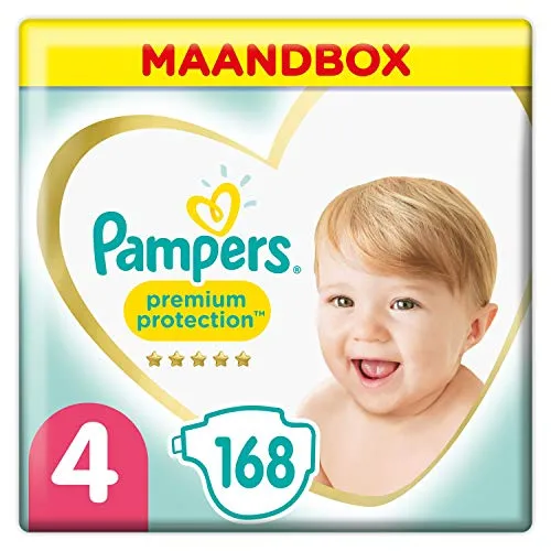 Pampers Premium Protection Taglia 4 (9-14kg), 168 Pannolini, Pampers 'Softest Comfort, consigliati da British Skin Foundation