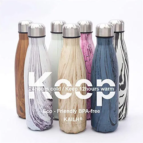 KAILH Borraccia Termica per Acqua in Acciaio Inox, Privo di BPA, BPS, ftalati, Bottiglia Termica Inox, per Bambini, Scuola, Ufficio, Sport, Palestra, Yoga, Resistente ai Graffi, Facile da Pulire