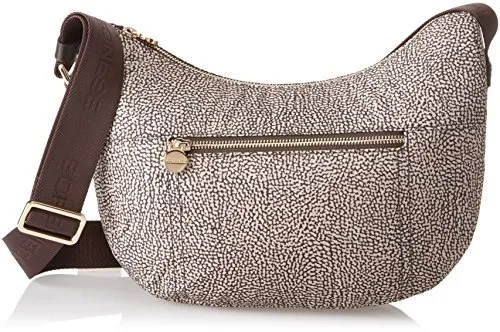 Borbonese Luna con Tasca, Borsa a Tracolla Donna, Marrone (Op Classico Marrone), 28x24x11 cm (W x H x L)