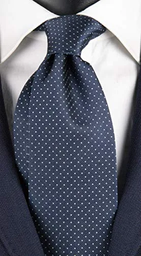 Cravatta Sette Pieghe Blu Con Micro Pois Celeste Art. N°208
