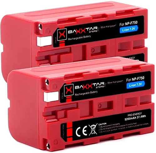 Baxxtar PRO (2X) Batteria NP-F750 LG Cells Inside (Reale 5200mAh).