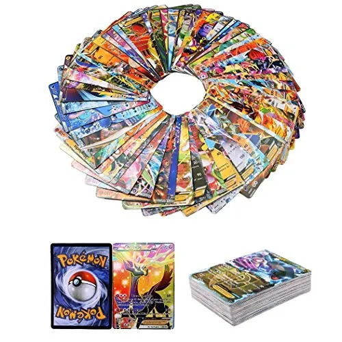 100 Pezzi Pokemon Carte, Pokemon Carta Iniziale, XY Series Ex Carte Mega Carte (80EX + 20Mega)