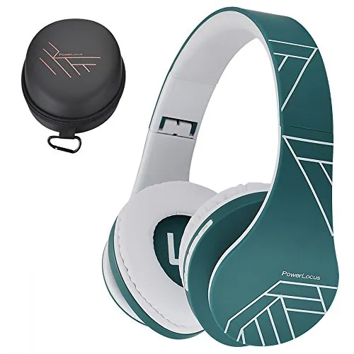 PowerLocus Bluetooth Cuffie Auricolari Pieghevoli, Over Ear Bluetooth Headphones Stereo Senza Fili Cuffie o Collegate Headset con Microfono, Micro SD/TF, FM per iPhone/Samsung/iPad/PC (Blu)