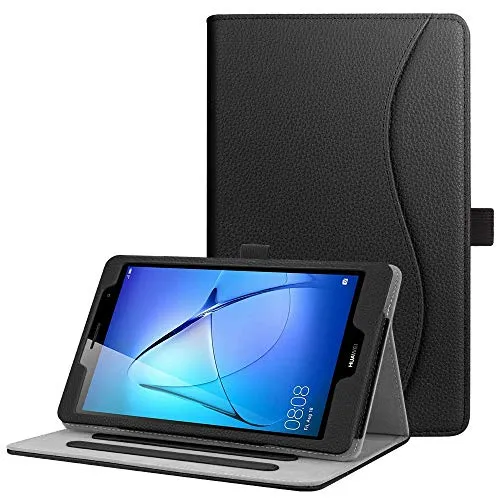 FINTIE Custodia per Huawei Mediapad T3 8, [Multi-angli] Folio Stand Protective Cover per Huawei Mediapad T3 8 Pollici Tablet (con Tasca per Le Schede), Nero