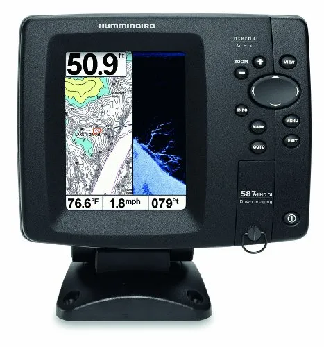 Humminbird 587CXI HD di Combo - Navigatore GPS/Chartplotter/Sonar System con Down Imaging®, Display a Colori, Colore: Nero, Schermo da 5''
