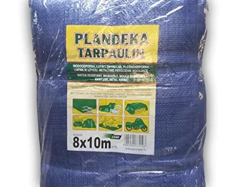 Tarpaulin - Telone da 8 x 10 m, con anelli di metallo, da usare per terra, come amaca, copertura o tenda, impermeabile, portatile, leggero, accessorio per automobile o per il campeggio