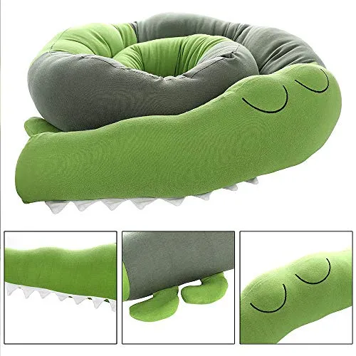 Cuscino per culla, a forma di coccodrillo, in morbido cotone di alta qualità, decorazione per la cameretta dei bambini