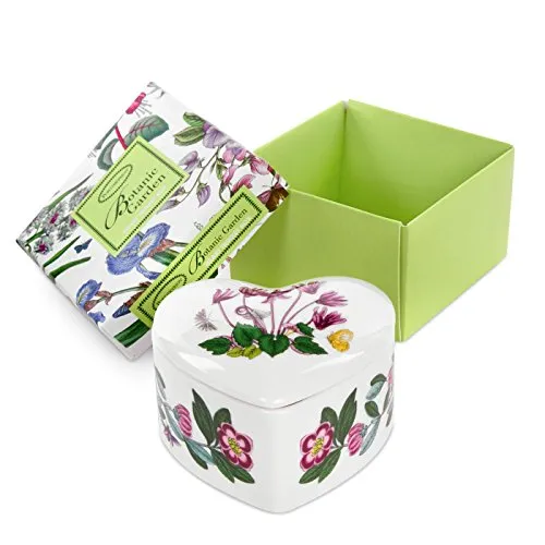 Portmeirion Home & Gifts - Scatola portagioie a forma di cuore, in porcellana, multicolore, 9,5 x 9 x 4,5 cm