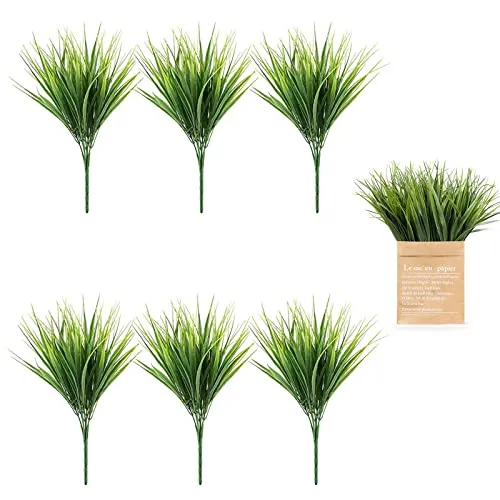 Sprießen 6Pcs Piante, Piante Artificiali finte Piante Adatte per Case e Giardini Interni ed Esterni, Cespugli Verdi per la Casa/Cucina/Ufficio/Matrimonio/Giardino/Balcone Decorazione Verde