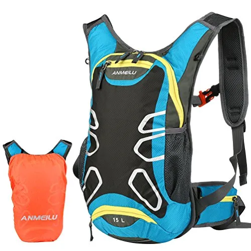 Vbiger 15L Zaino da escursione Zaino idratazione impermeabile Daypack leggero per ciclismo all'aperto per uomini e donne(Azzurro)