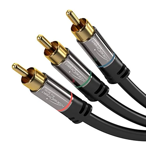 KabelDirekt – 2m Cavo a Componenti (3X connettori RCA Maschio su 3X connettori RCA Maschio, FullHD 1080i, per collegare televisori, Beamer), PRO Series