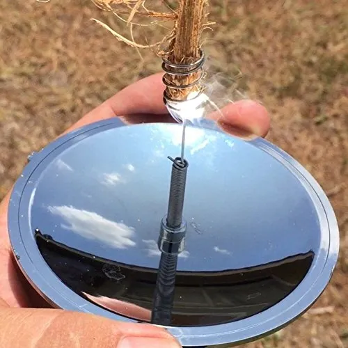 UEB Survival Kit di illuminazione esterni Solar Spark-riflettore con specchio parabolico-Accendino a energia solare